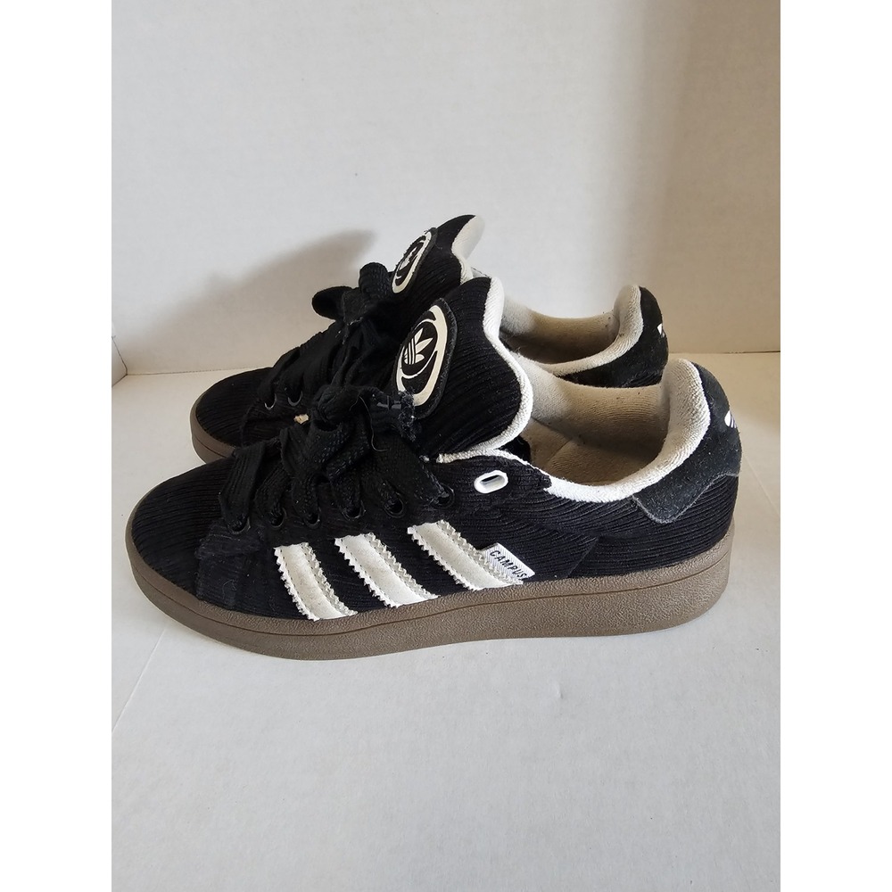 Adidas Campus Black White Gum Sole Sneakers Men's 6 Corduroy Upper - Picture 3 of 8